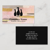 Eleganter Reinigungsservice Glitzer Wasserfarbe Visitenkarte (Vorne/Hinten)