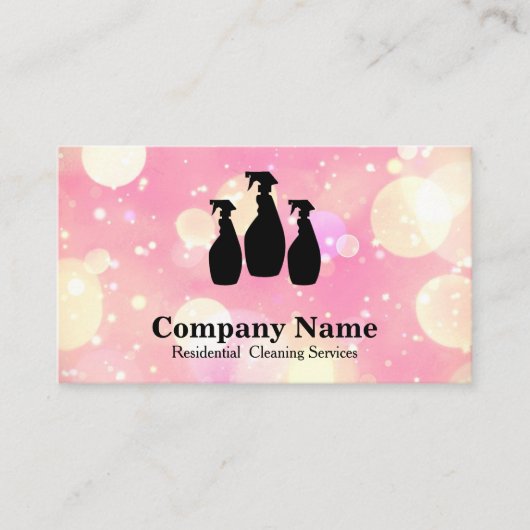 Eleganter Reinigungsservice Glitzer Wasserfarbe Visitenkarte (Vorderseite)