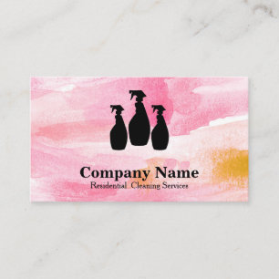 Eleganter Reinigungsservice Glitzer Wasserfarbe Visitenkarte
