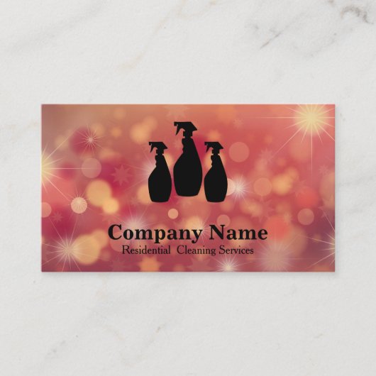 Eleganter Reinigungsservice Glitzer Wasserfarbe Visitenkarte (Vorderseite)