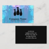 Eleganter Reinigungsservice Glitzer Wasserfarben Visitenkarte (Vorne/Hinten)