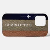 Eleganter Reisender Brown und Black Leather Case-Mate iPhone Hülle (Rückseite (Horizontal))