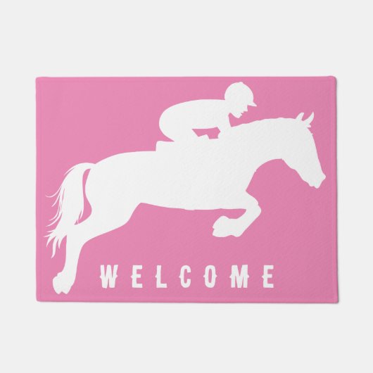 Eleganter Reitpferd-Springer Fußmatte (Vorderseite)