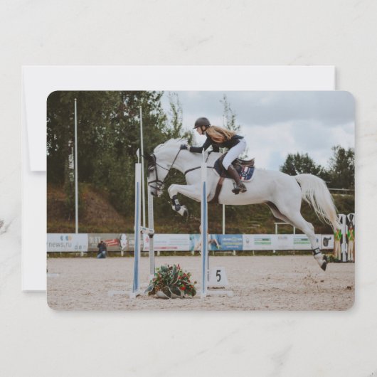 Eleganter Reitsport Abschluss Einladung (Rückseite)