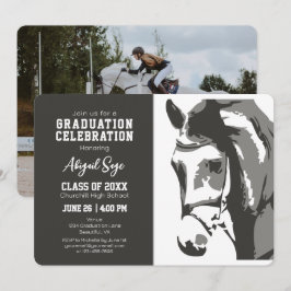Eleganter Reitsport Abschluss Einladung