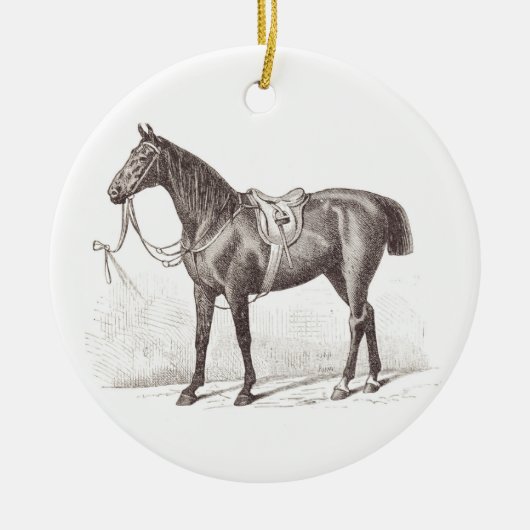 Eleganter Reitsportler Keramik Ornament (Vorne)