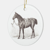 Eleganter Reitsportler Keramik Ornament (Links)