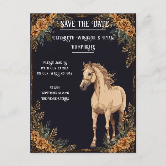 Eleganter Reitstil Postkarte (Vorderseite)