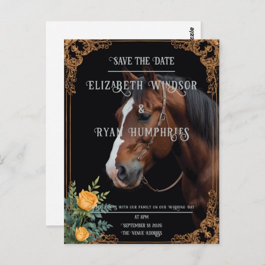 Eleganter Reitstil Postkarte (Vorne/Hinten)