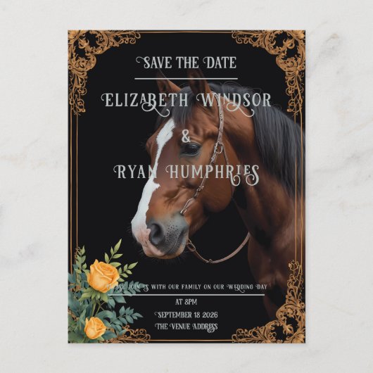 Eleganter Reitstil Postkarte (Vorderseite)