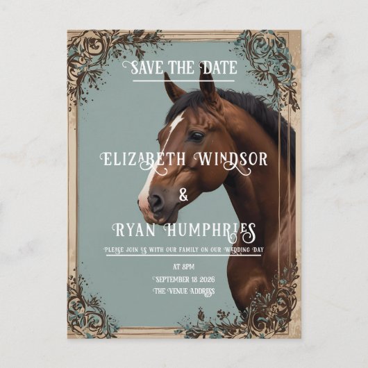 Eleganter Reitstil Postkarte (Vorderseite)