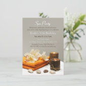 Eleganter Relaxing Wellness-Center Geburtstagspart Einladung (Stehend Vorderseite)