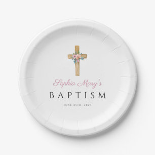 Eleganter, religiöser Kreuzdorfstich Pappteller