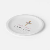 Eleganter, religiöser Kreuzdorfstich Pappteller (Schrägansicht)