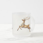 Eleganter Rentier Gold Wreath Moose fröhliche Xmas Mattglastasse (VorderseiteRechts)