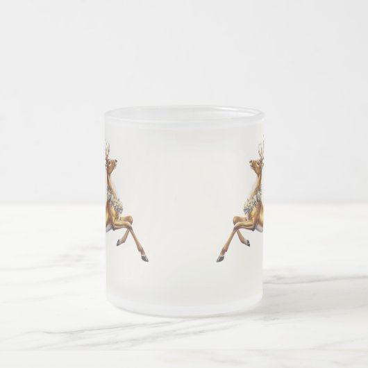 Eleganter Rentier Gold Wreath Moose fröhliche Xmas Mattglastasse (Mittel)