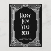 Eleganter Retro-Art Deko Happy New Year Postkarte (Vorderseite)