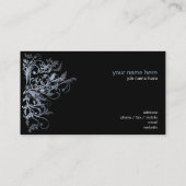 Eleganter Retro blauer Blumen-Wirbel Visitenkarte (Rückseite)