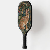 Eleganter Retro-Boho-Hase Waldflora Pickleball Schläger (Links)