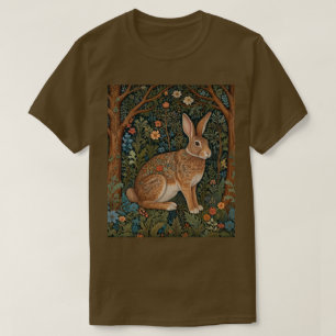 Eleganter Retro-Boho-Hase Waldflora T-Shirt