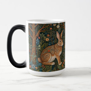 Eleganter Retro-Boho-Hase Waldflora Verwandlungstasse