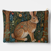 Eleganter retro-boho-Hase Waldflora Zubehörtasche (Rückseite)