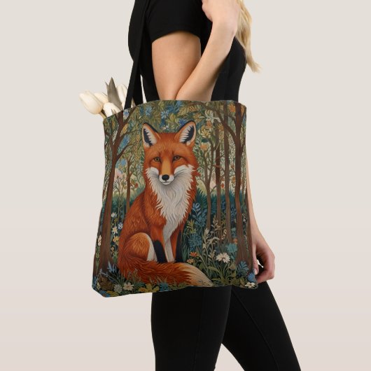 Eleganter Retro-Boho-Rotfuchs-Waldtier Tasche (Von Nahem)