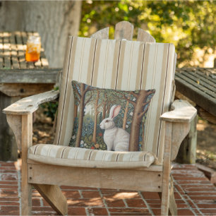 Eleganter Retro-Boho-Weißer Hase Waldflora Kissen
