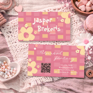 Eleganter Retro Chic Rosa Gänseblümchen Süß Visitenkarte