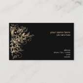 Eleganter Retro GoldBlumen-Wirbel Visitenkarte (Rückseite)
