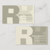 Eleganter Retro großer doppelter Buchstabe R Visitenkarte (Vorne/Hinten)
