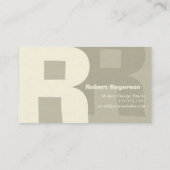 Eleganter Retro großer doppelter Buchstabe R Visitenkarte (Rückseite)