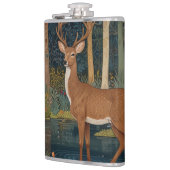 Eleganter Retro-Hirsch boho Wald Grünflächen Flachmann (Links)