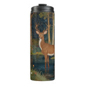 Eleganter Retro-Hirsch boho Wald Grünflächen Thermosbecher (Vorderseite)