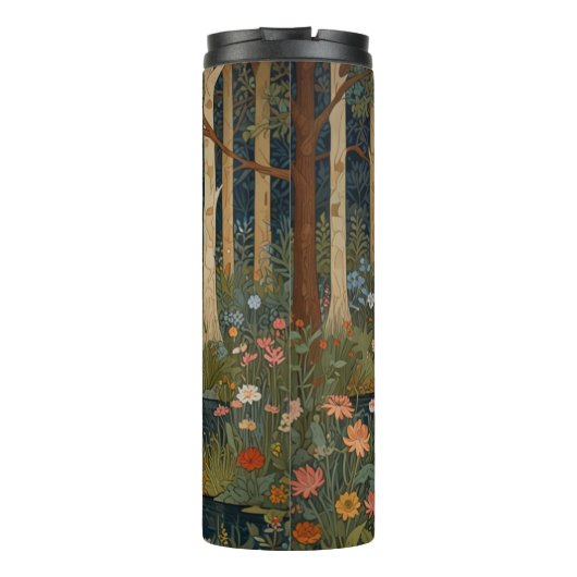 Eleganter Retro-Hirsch boho Wald Grünflächen Thermosbecher (Rückseite)