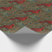 Eleganter Retro Kardinal Geschenkpapier (Ecke)