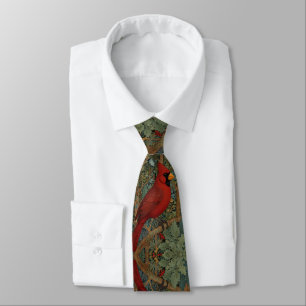 Eleganter Retro-Kardinal im Jugendstil roter Vogel Krawatte