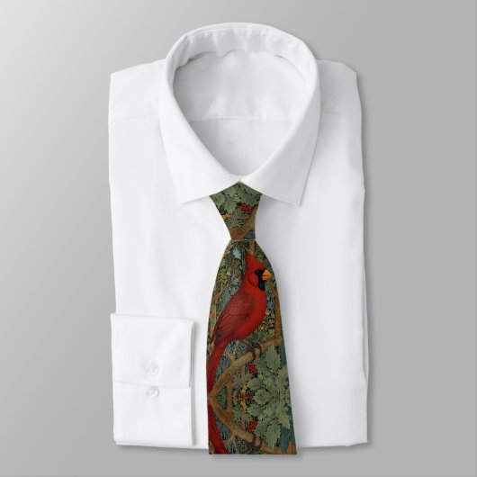 Eleganter Retro-Kardinal im Jugendstil roter Vogel Krawatte (Gebunden)