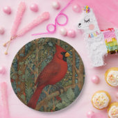 Eleganter Retro Kardinal Pappteller (Party)