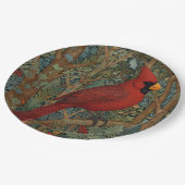 Eleganter Retro Kardinal Pappteller (Schrägansicht)