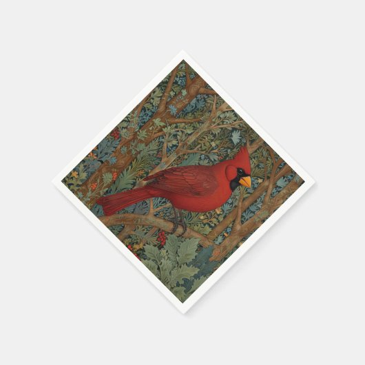 Eleganter Retro Kardinal Serviette (Ecke)