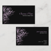 Eleganter Retro Lavendel-Blumen-Wirbel Visitenkarte (Vorne/Hinten)