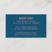 Eleganter Retro Niedlich Cake Shop Pink Cupcake Bä Visitenkarte (Rückseite)