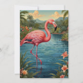 Eleganter Retro-Rosa Flamingo tropischer Bohengart Einladung (Rückseite)