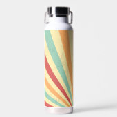 Eleganter Retro-Sonnenstrahlen-Hintergrund Trinkflasche (Vorne)