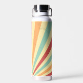 Eleganter Retro-Sonnenstrahlen-Hintergrund Trinkflasche (Rückseite)