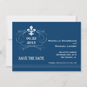 Eleganter Retro-Stil Fleur de Lis Save-the-Date-Ka Save The Date