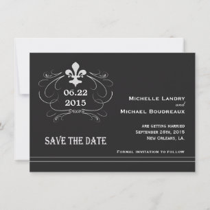 Eleganter Retro-Stil Fleur de Lis Save-the-Date-Ka Save The Date