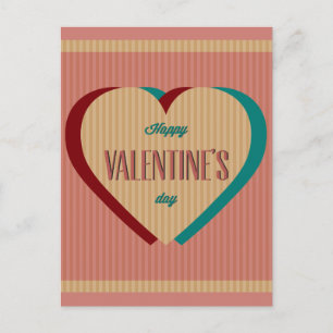 Eleganter Retro-Stil Happy Valentines Tagesdesign Feiertagspostkarte