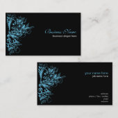 Eleganter Retro Tamala Türkis-Blumen-Wirbel Visitenkarte (Vorne/Hinten)